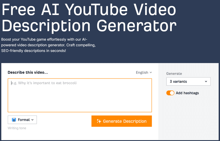 Ahrefs YouTube Video Description Generator