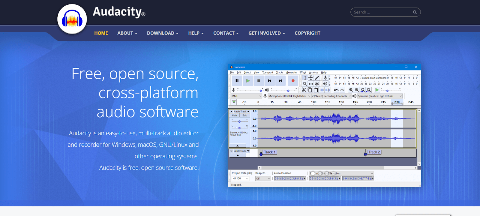 Content creation tools - Audacity