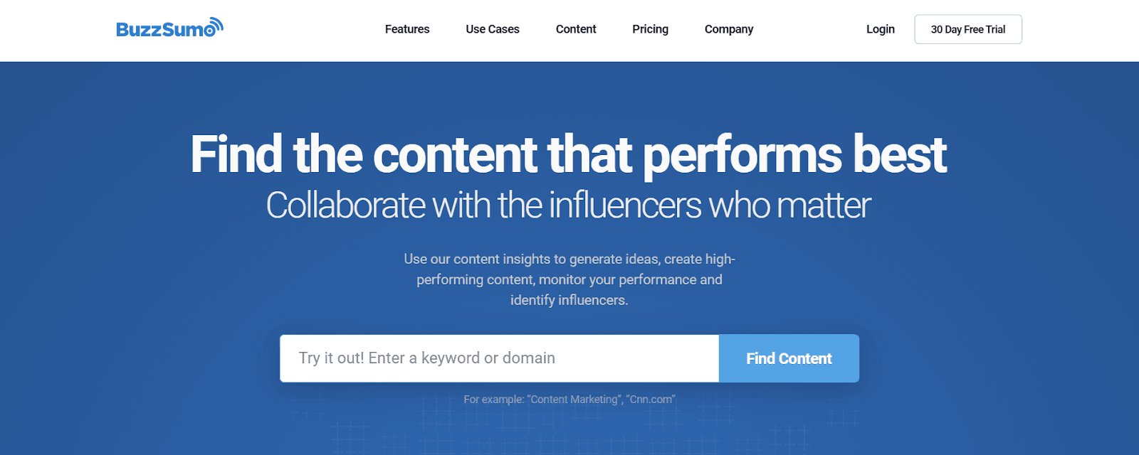 Content creation tools - BuzzSumo