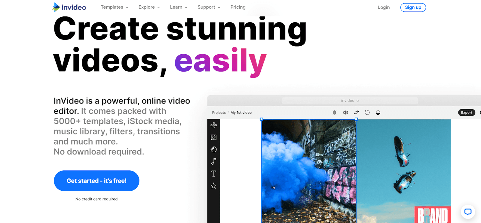 Content creation tools - InVideo
