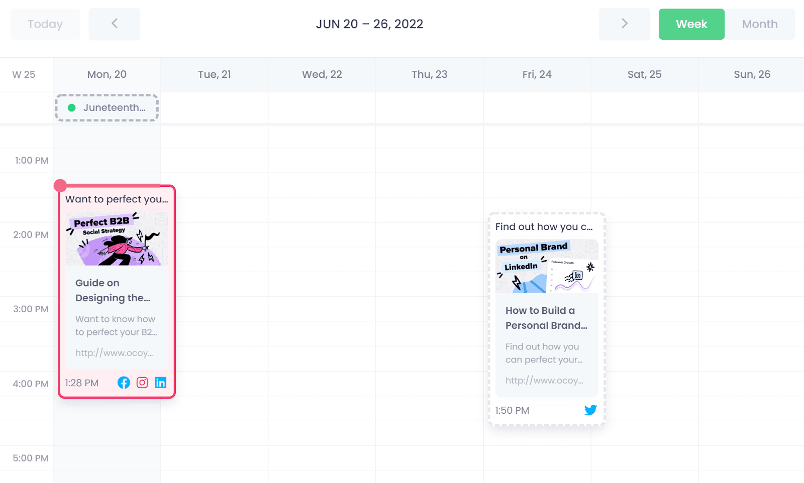 Content creation tools - Ocoya (Scheduling)