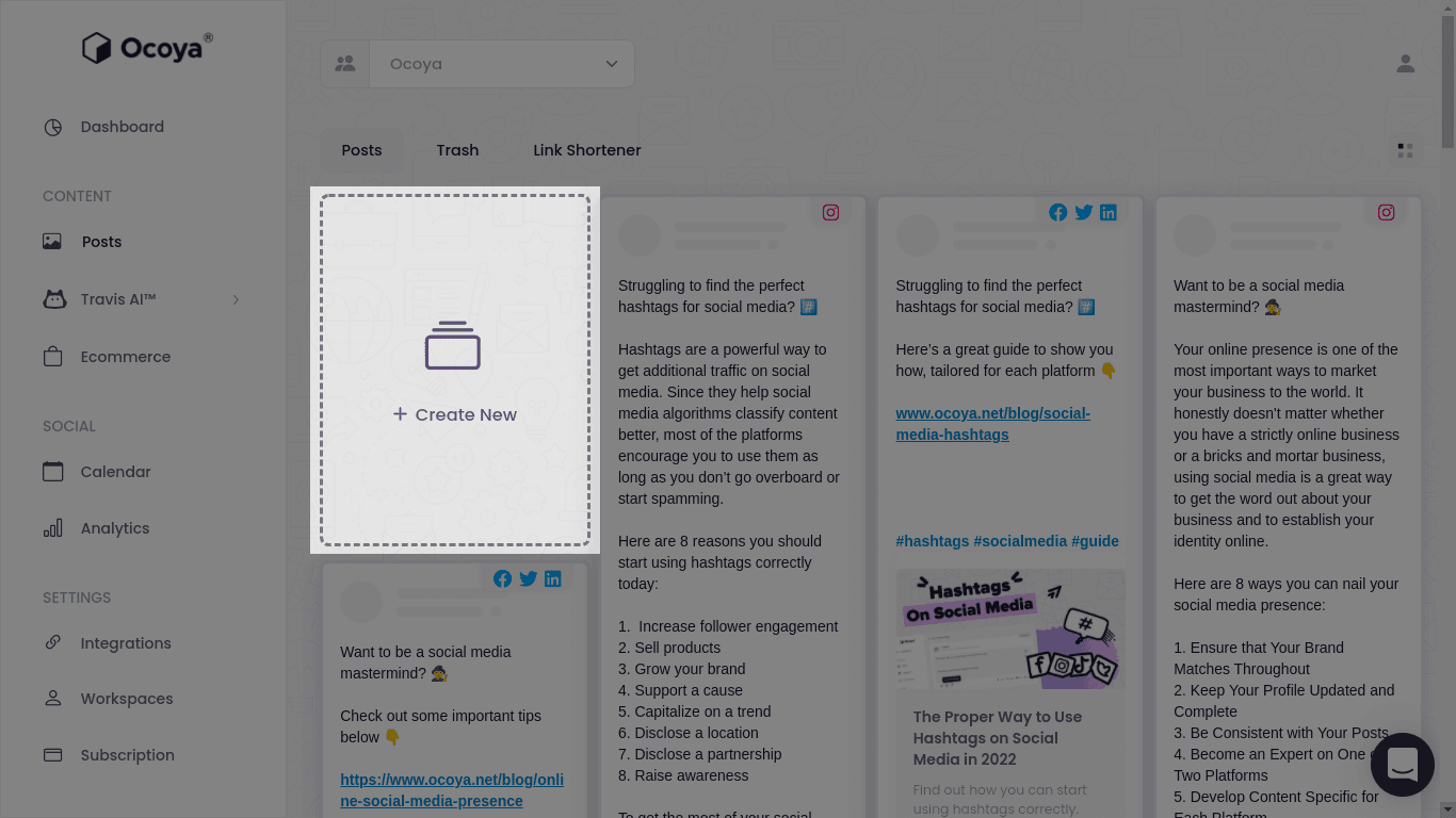 Create a new tweet with Ocoya - step 2