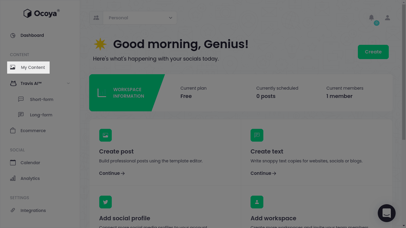 Shorten links with Ocoya to track your performance on social media