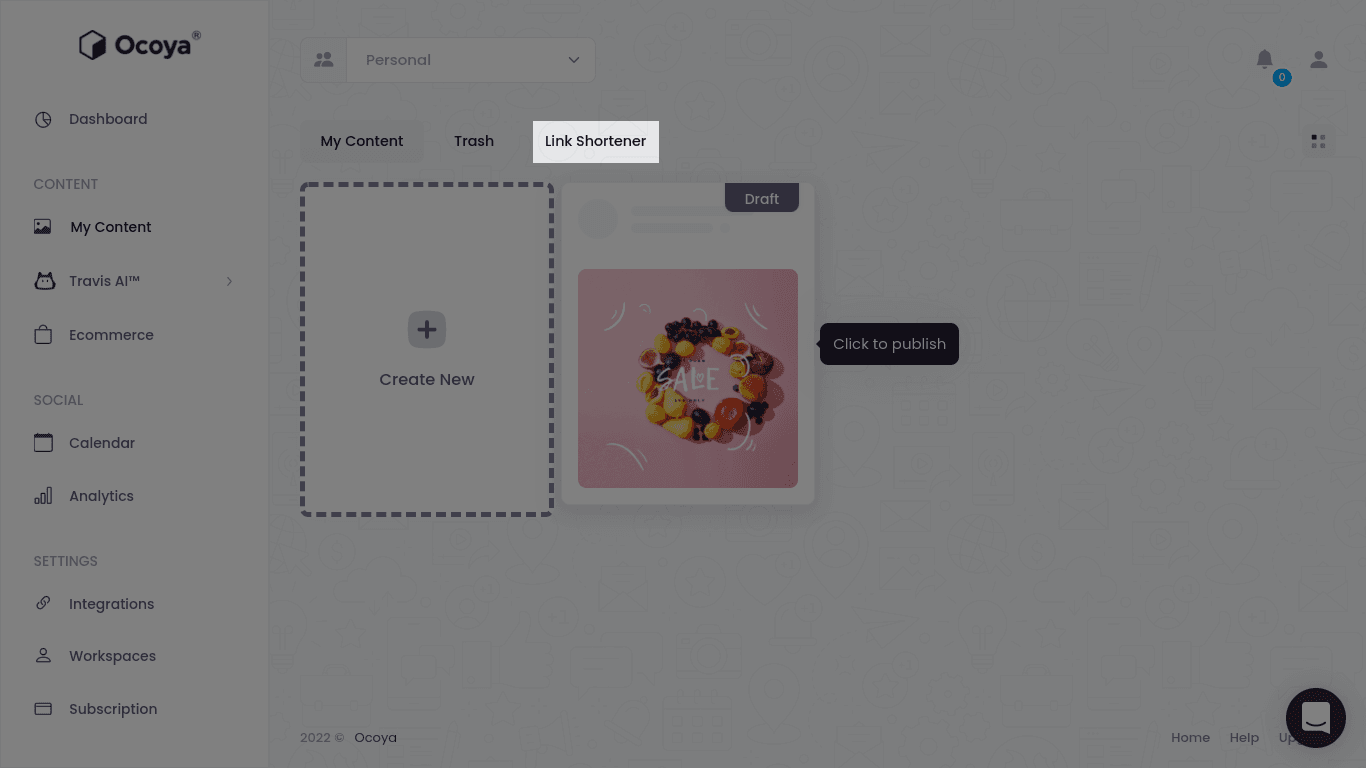 Open Ocoya's link shortener
