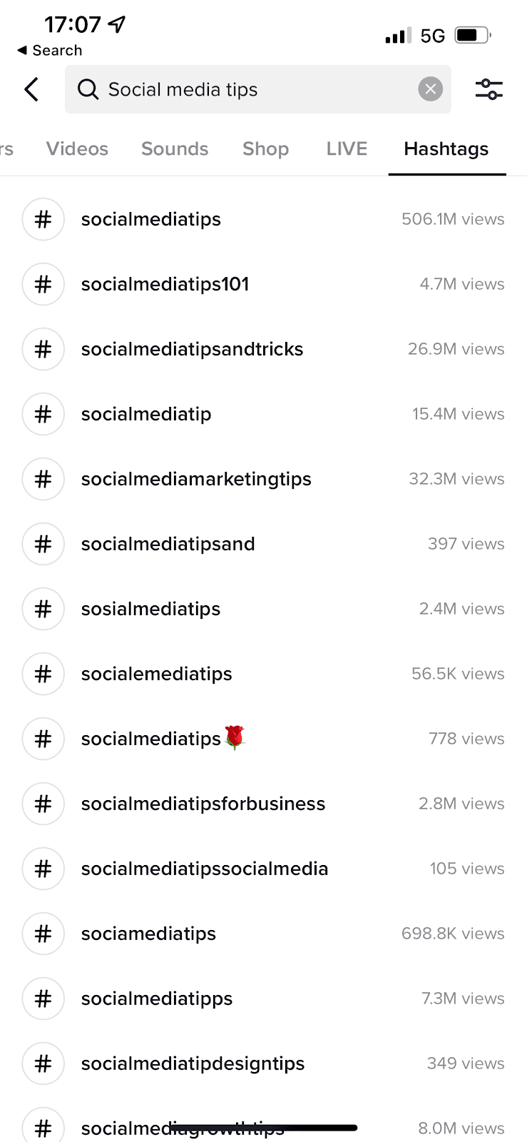 TikTok - Social Media Hashtags