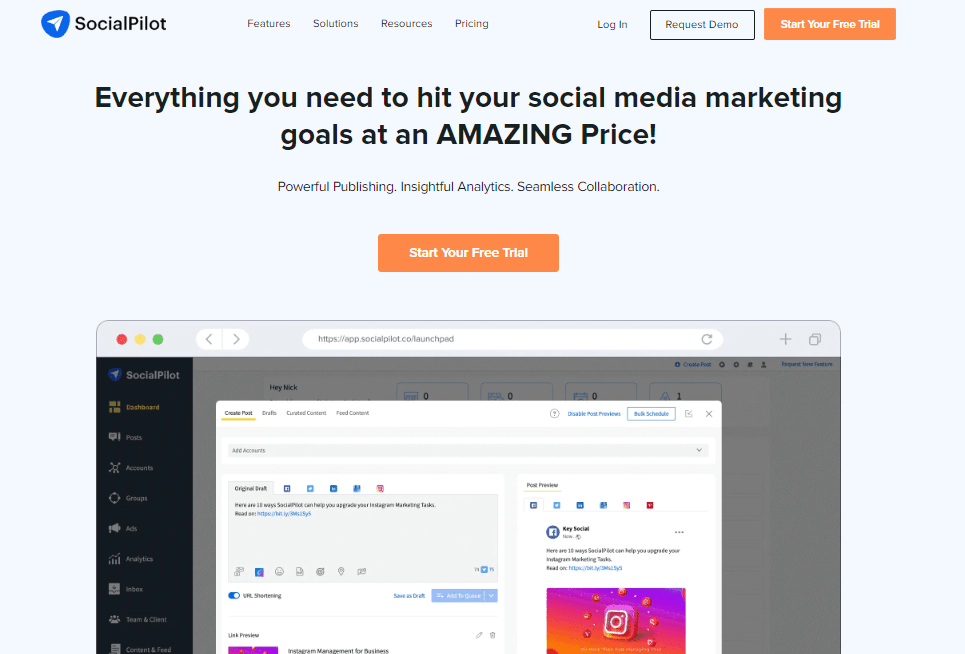 Hootsuite Alternatives - Social Pilot