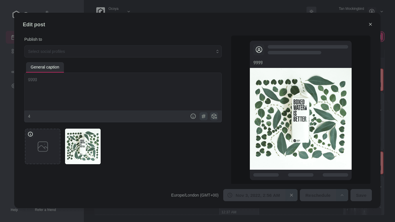 Ocoya v3.0 allows you to schedule posts straight from calendar