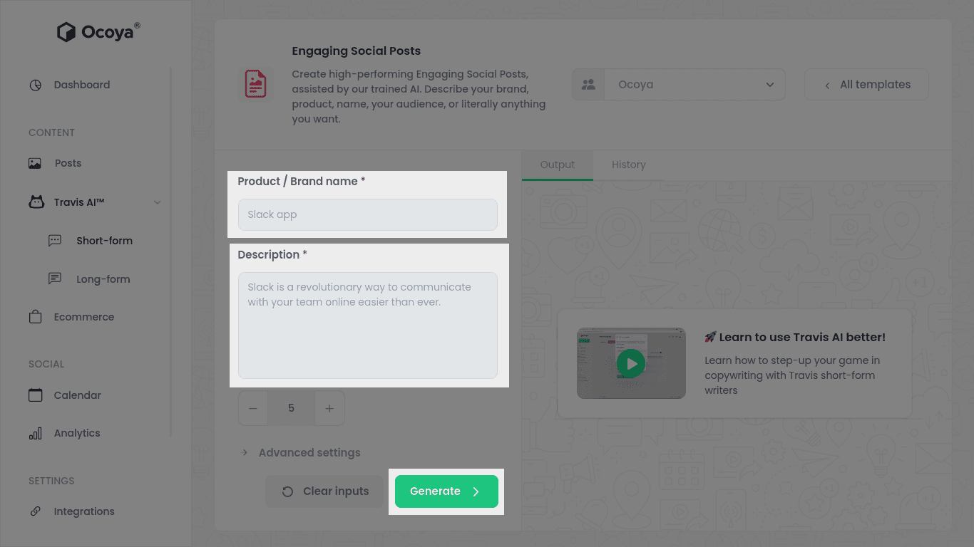 How simple it is to create original content with Ocoya